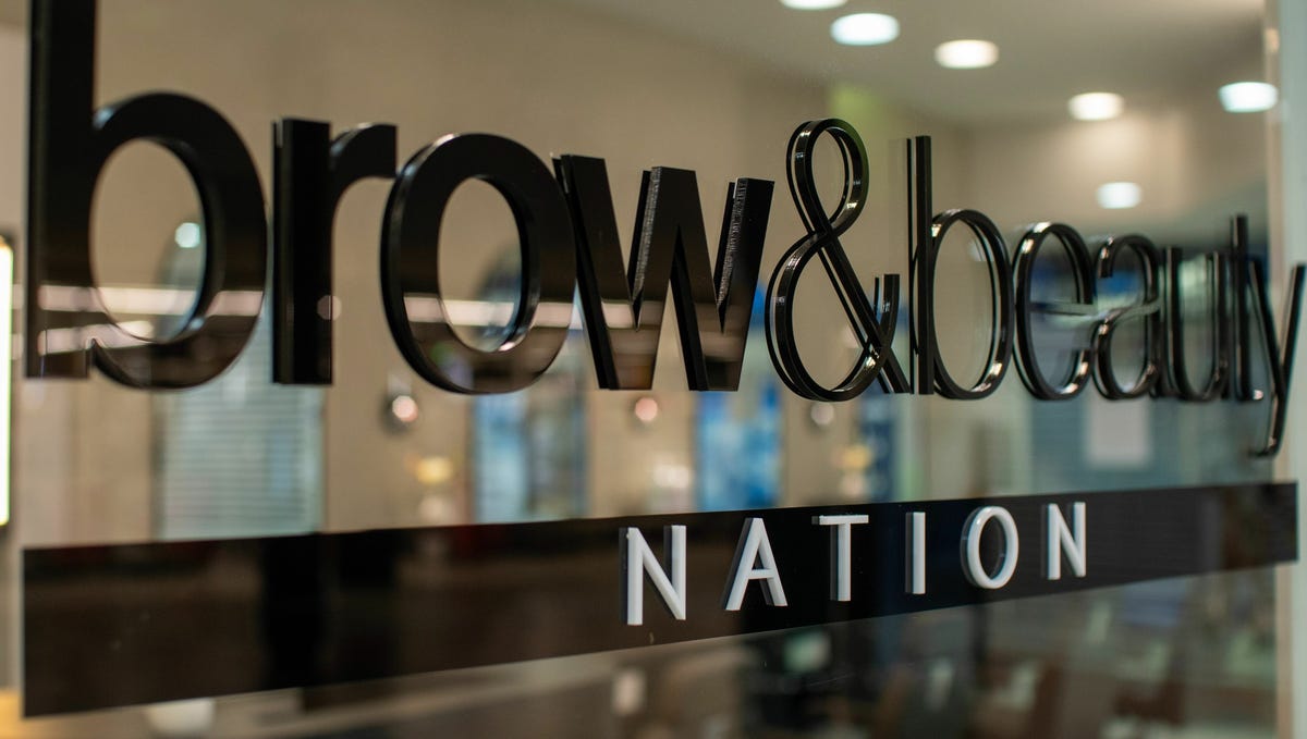Brow & Beauty Nation signage on the studio window