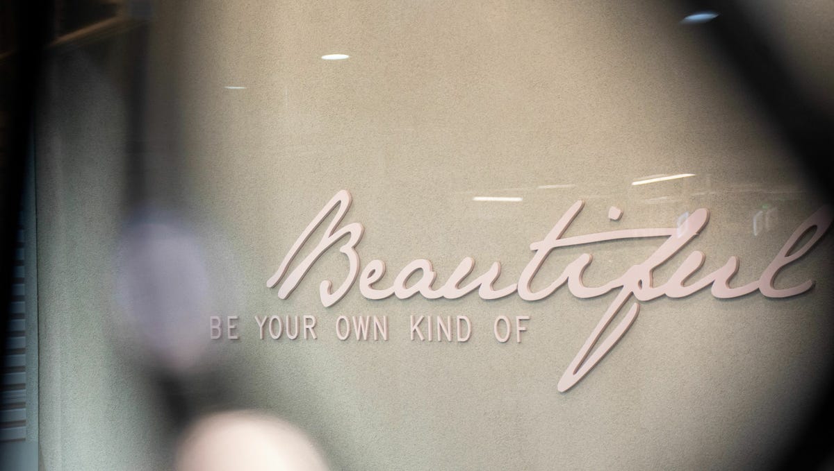 'Be your own kind of beautiful' wall decal in the studio