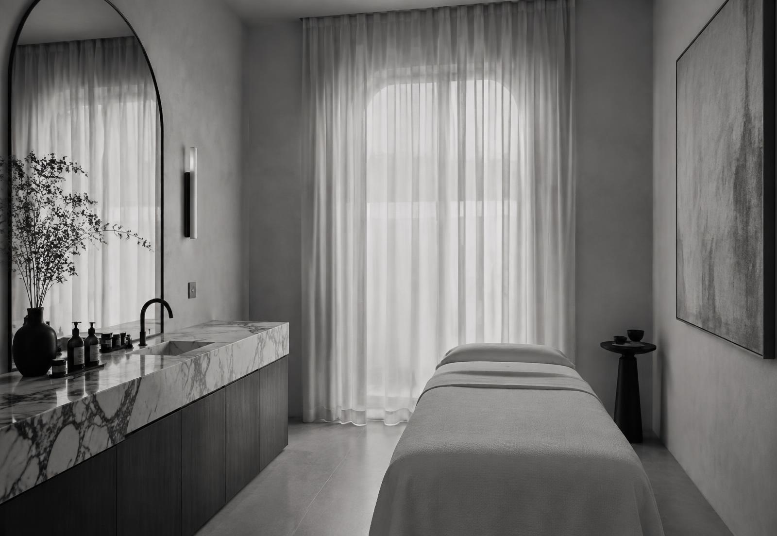 Minimal treatment room interior